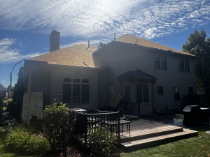 Drip edge flashing installed along a roof eave in Central Illinois