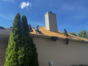 Soffit and fascia along a roofline on an Illinois home