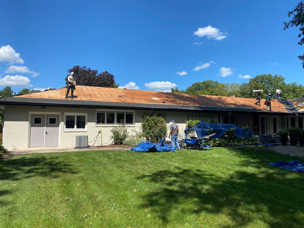 Roof valley where two roof slopes meet on an Illinois home